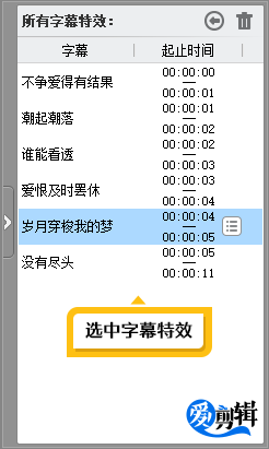 在“所有字幕特效”栏目索引字幕特效